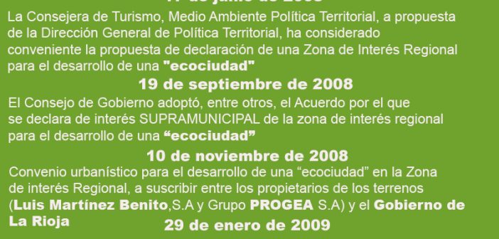 El PR+ insiste en la coincidencia de fechas entre esa operación y el desmedido interés de Pedro Sanz en la construcción de la Ecociudad