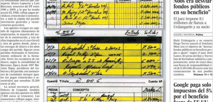 Papeles de Bárcenas publicados por EL PAÍS