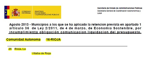 Retenciones de Hacienda en Villalba de Rioja