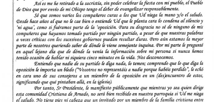 Carta del Párroco de Arnedo
