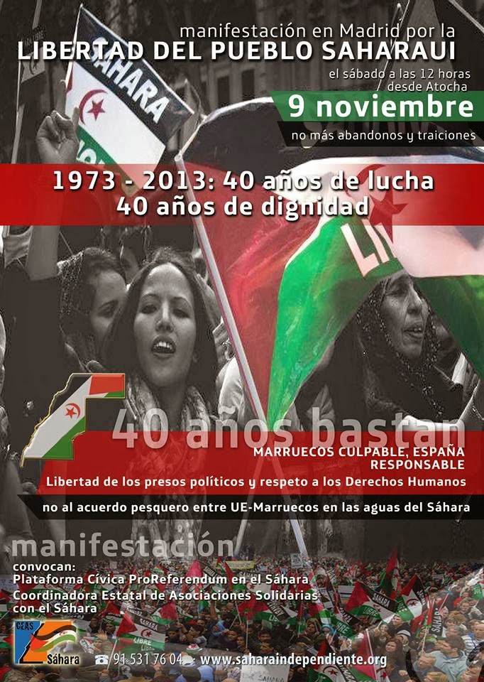 Manifestación por la libertad del Pueblo Saharaui el 9 de noviembre