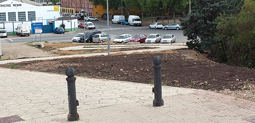 Pivotes colocados en la calle Francia